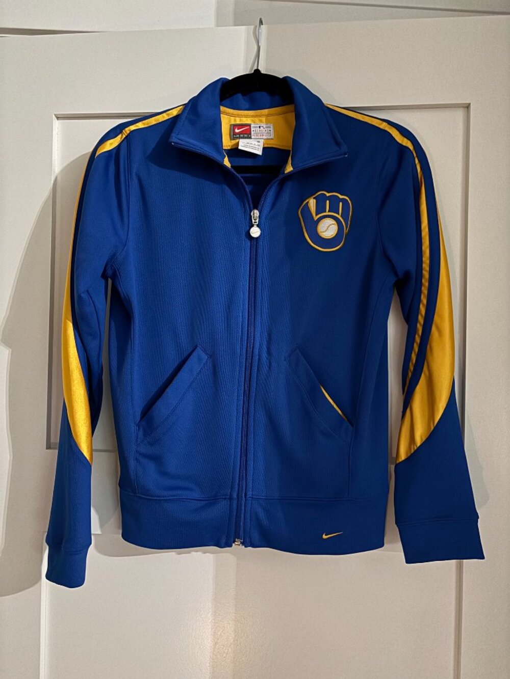Nike Milwaukee Brewers track Jacket MLB Women's Small Blue